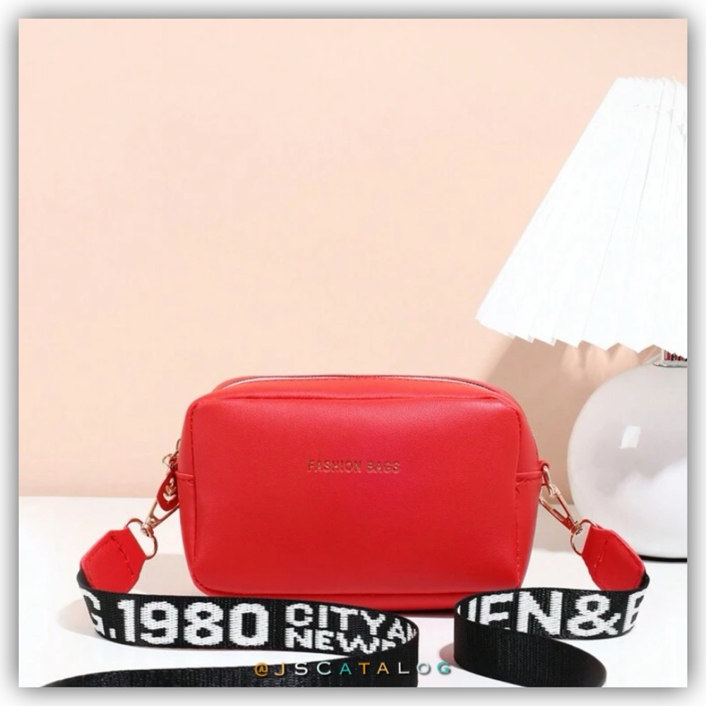 NEW Red Leather Crossbody Purse Bag